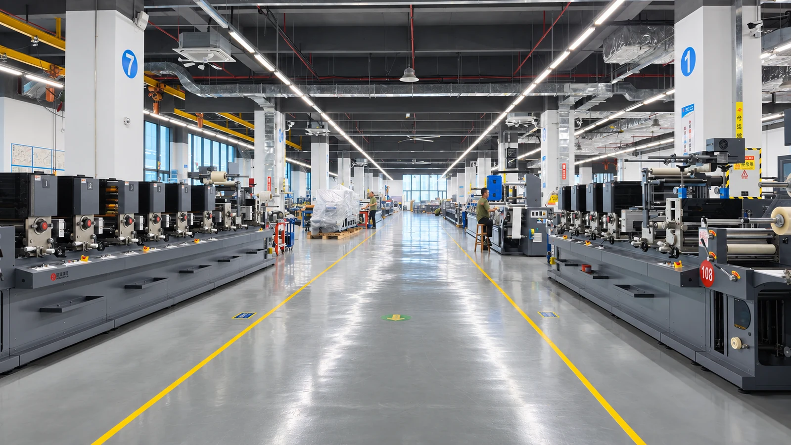 Printing equipment on the assembly floor