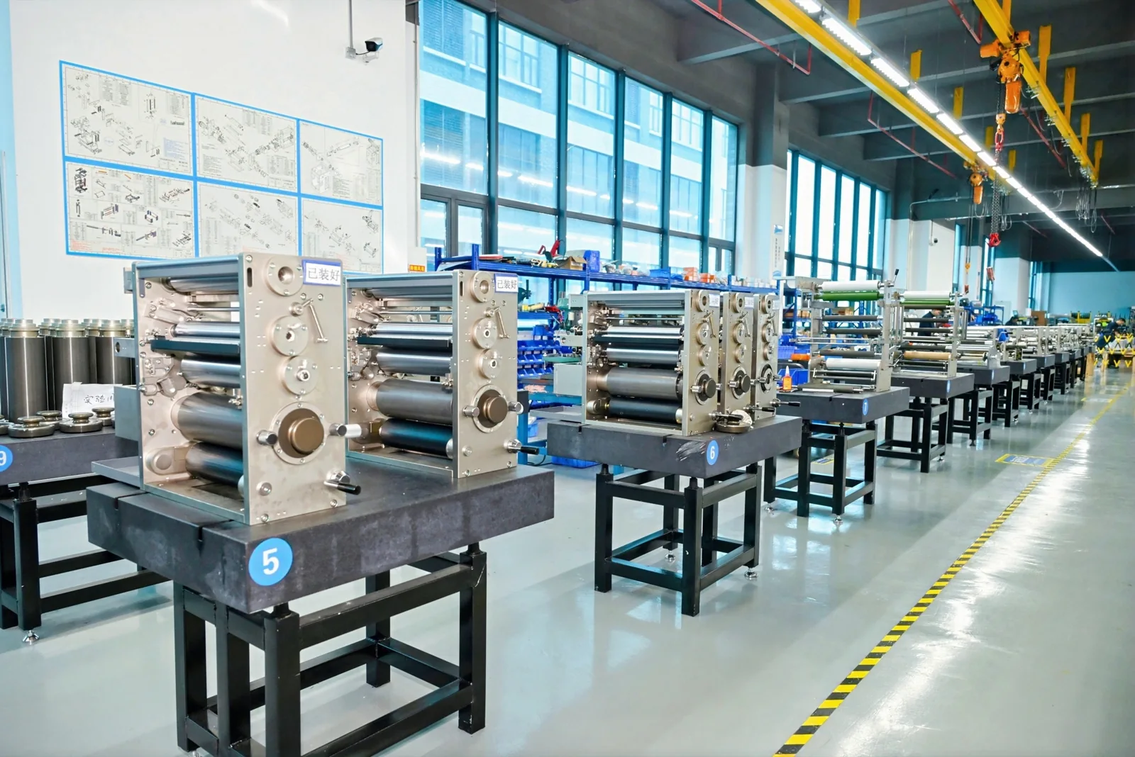 Printing equipment assembly area in Hochen company materials